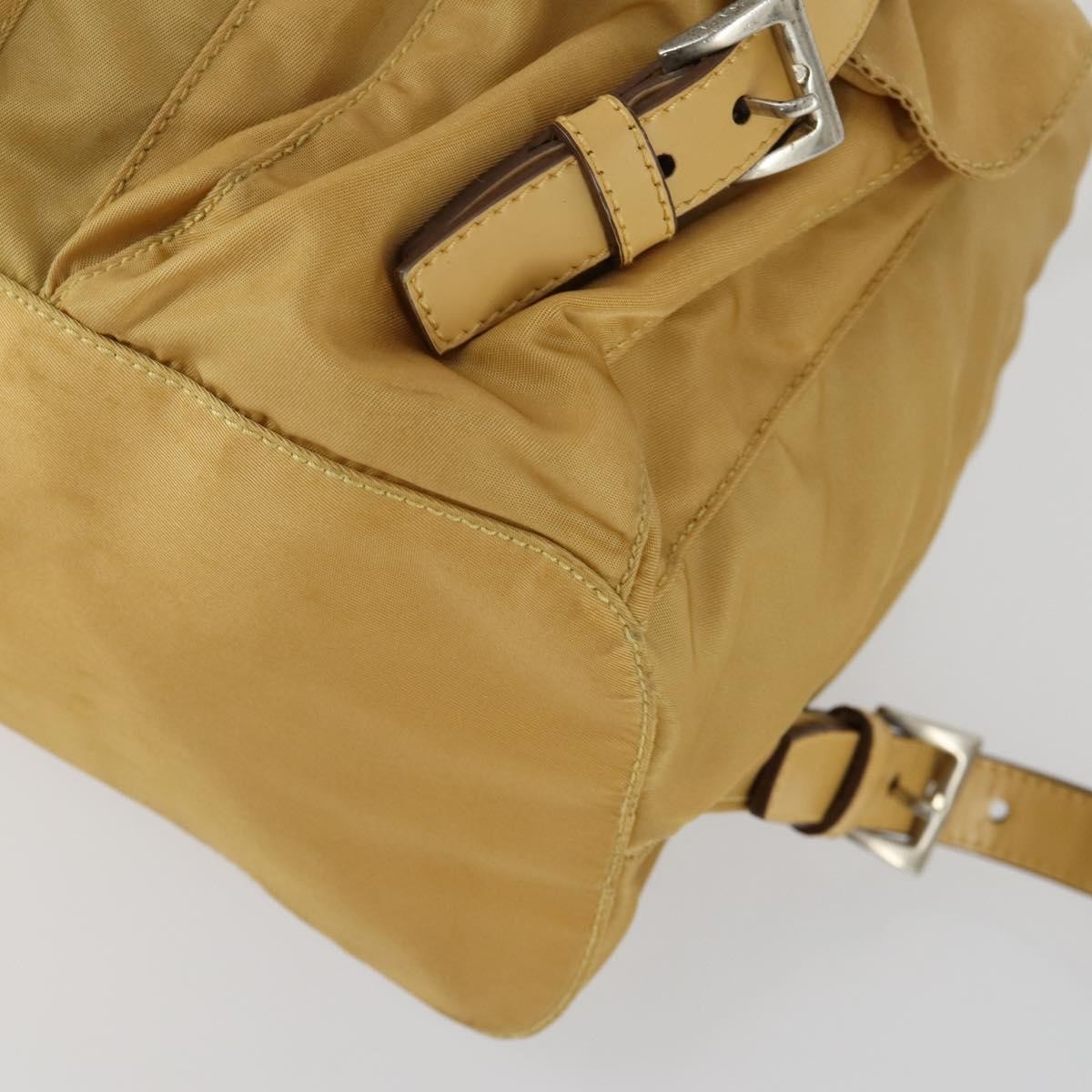 Off White Double Front Pocket Printed Canvas Beige Nylon Backpack Bag (Pre-Owned)