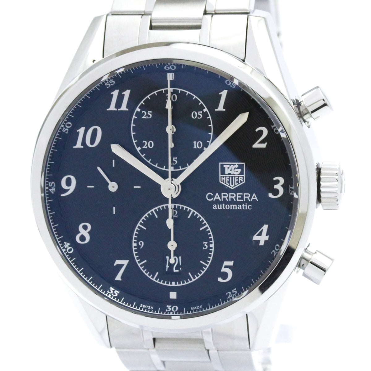 Tag Heuer Carrera Calibre 16 Heritage Chronograph Automatic Watch Stainless Steel 41 None Watch (Pre-Owned)