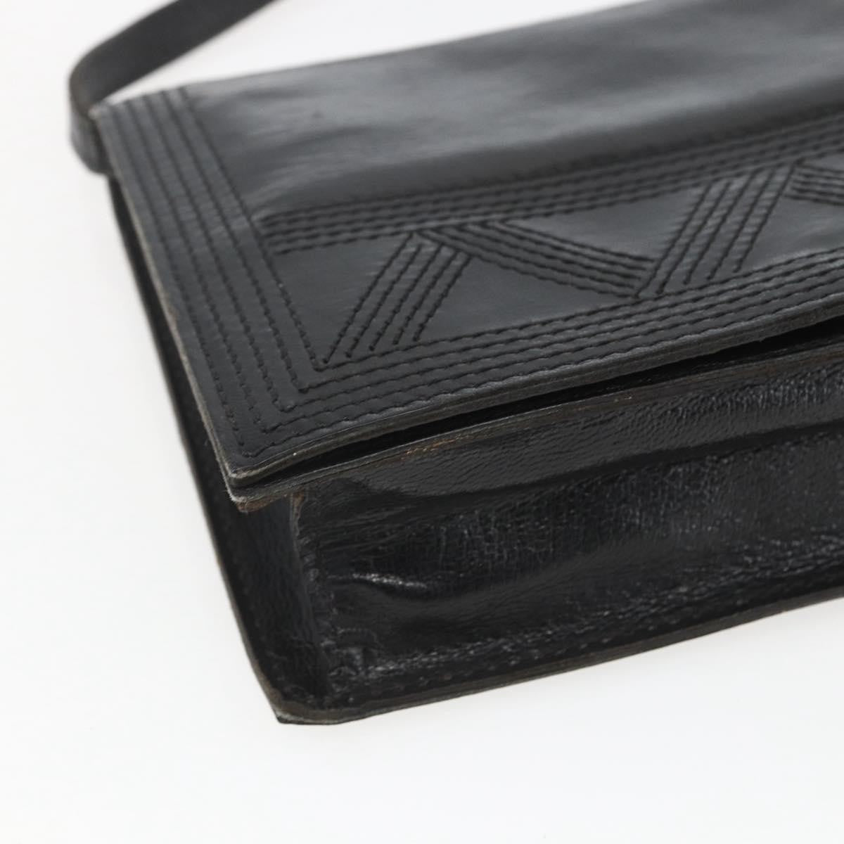 Saint Laurent Vintage Leather Black Leather Shoulder Bag Bag (Pre-Owned)