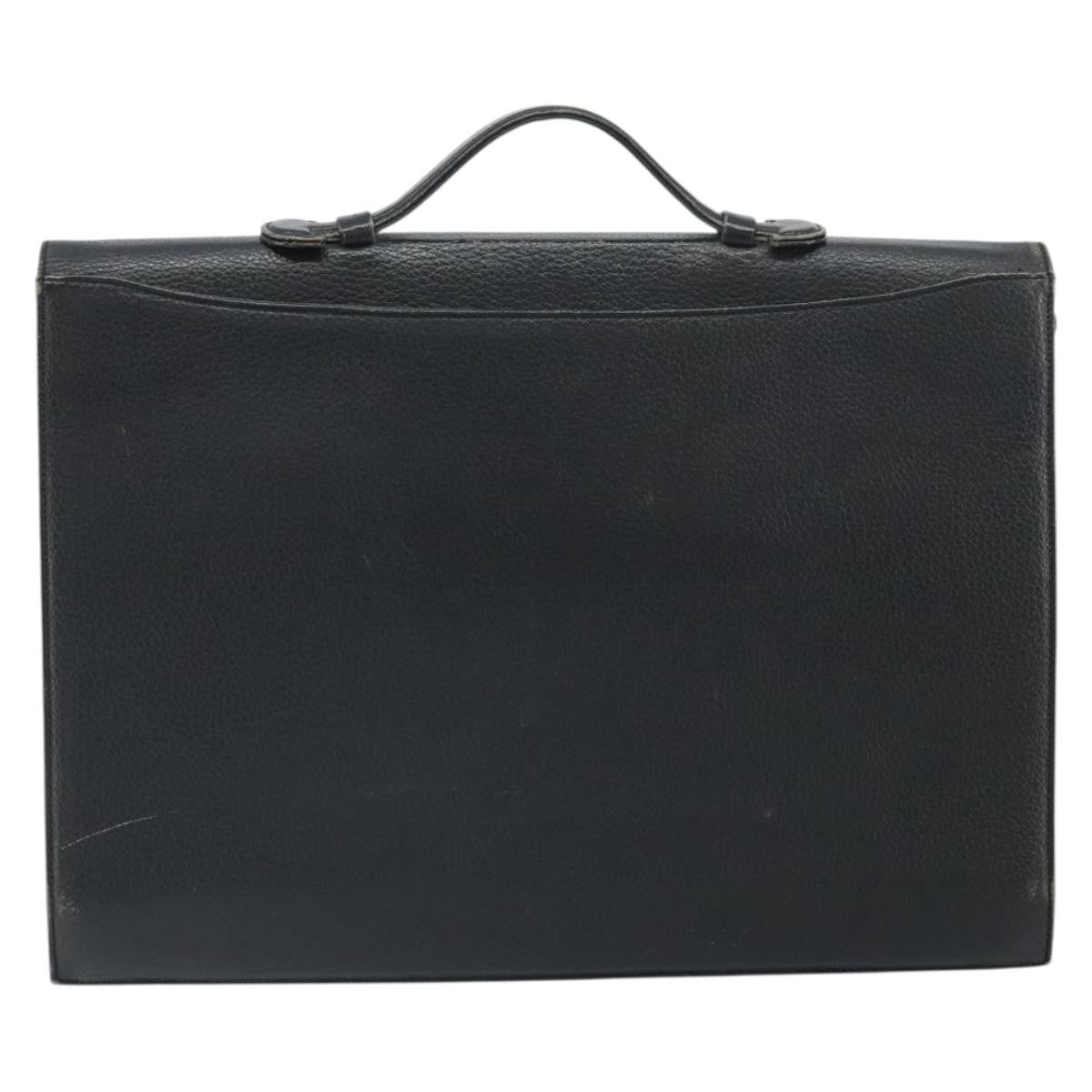 Burberry Vintage Vintage Check Coated Canvas Black Leather Handbag (Pre-Owned)