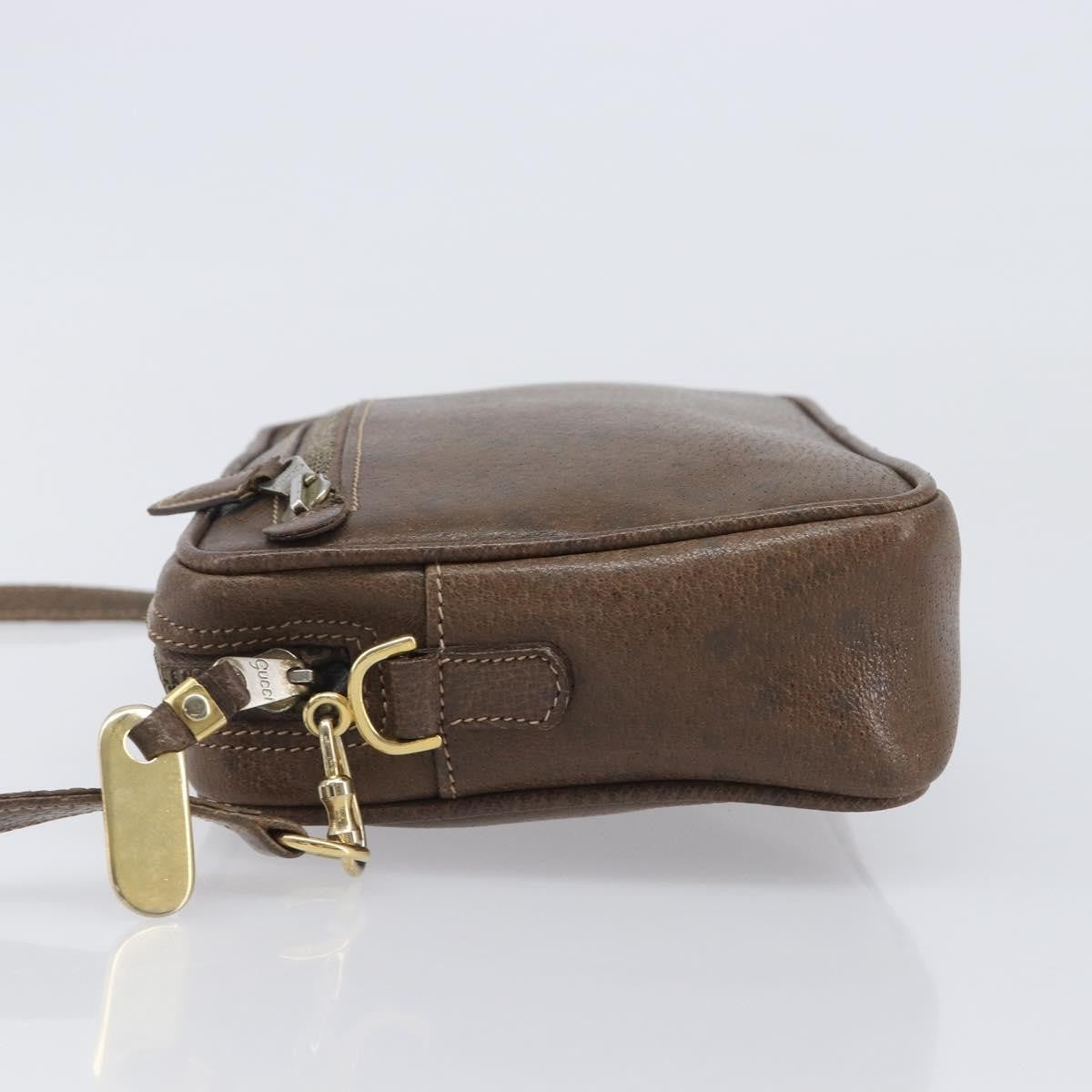 Gucci Shoulder Leather Brown Leather Shoulder Bag Bag (Pre-Owned)