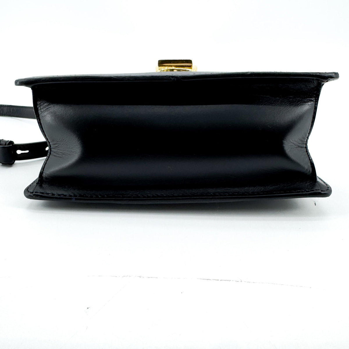 Gucci Sylvie Top Handle Leather Black Leather Handbag (Pre-Owned)