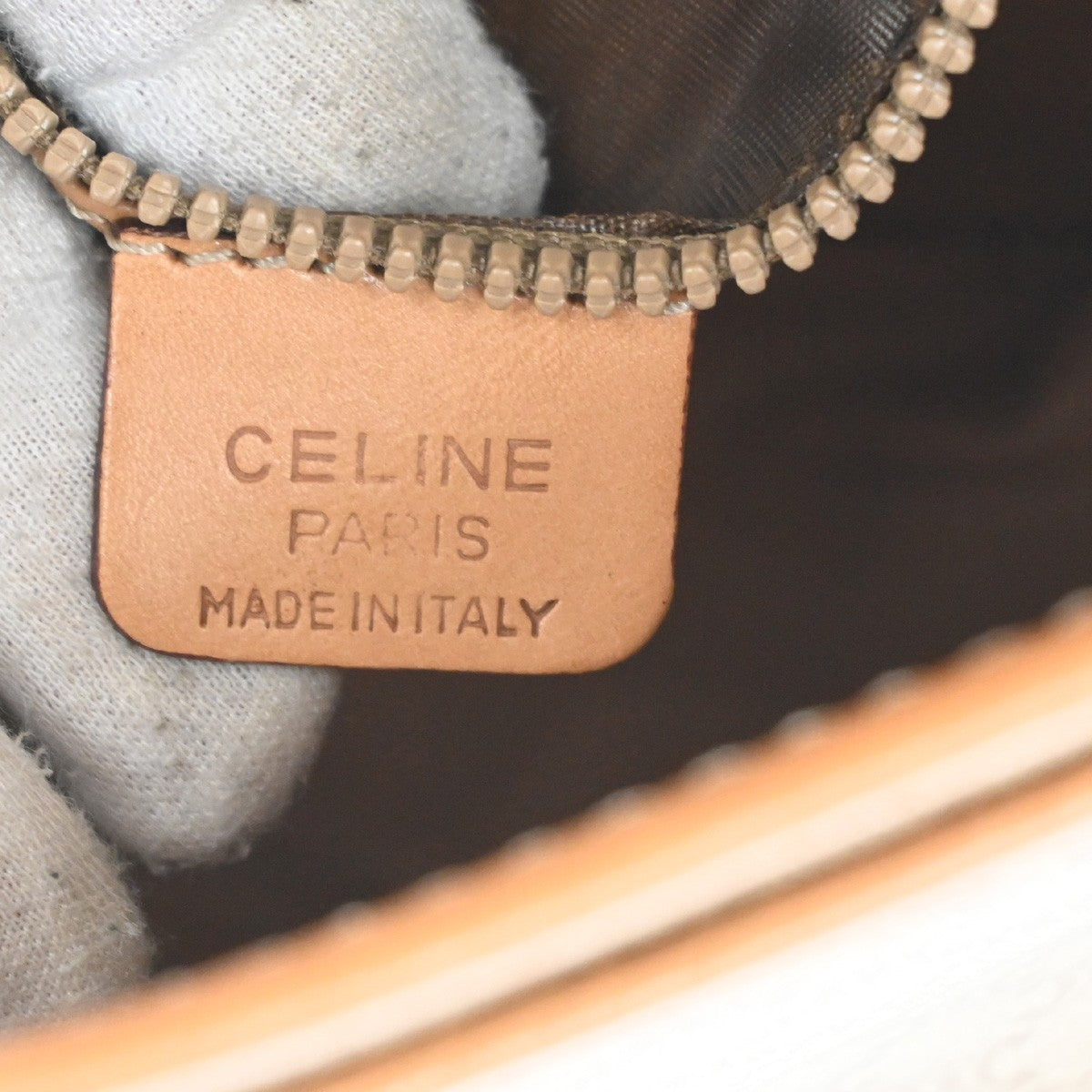 Celine Vintage Macadam Canvas And Leather Beige Canvas Shoulder Bag Bag (Pre-Owned)