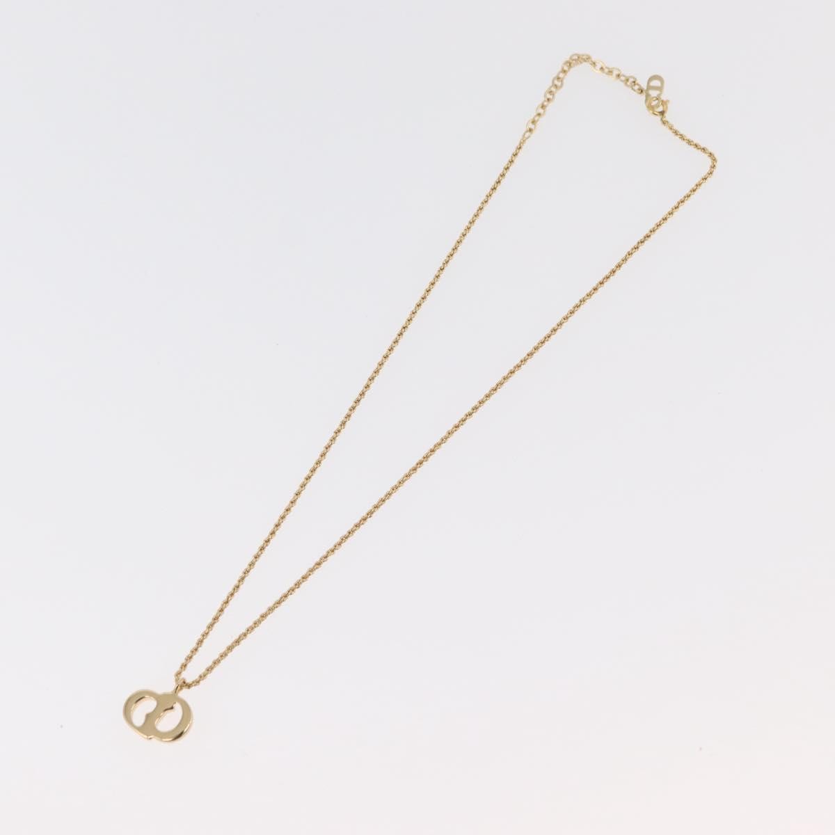 Christian Dior Logo Pendant Metal Gold Metal Necklace Jewelry (Pre-Owned)