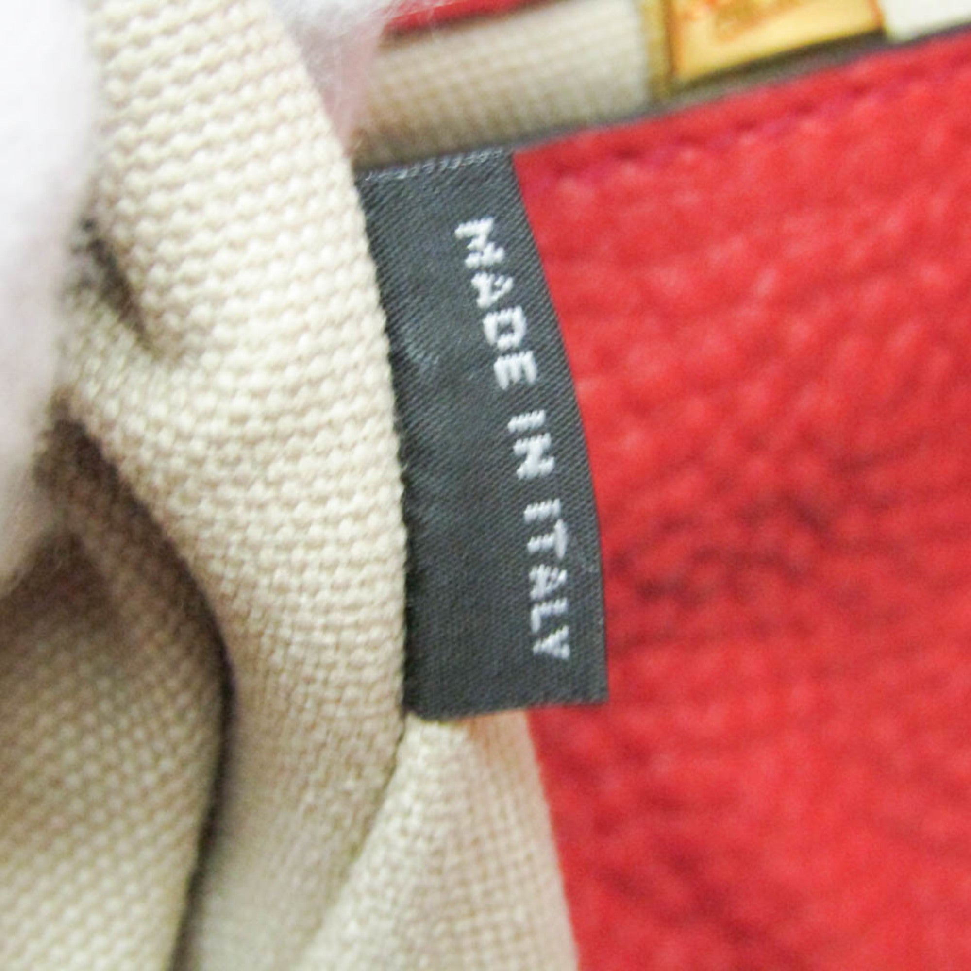 Prada Vintage Tote Leather Red Leather Tote Bag Bag (Pre-Owned)