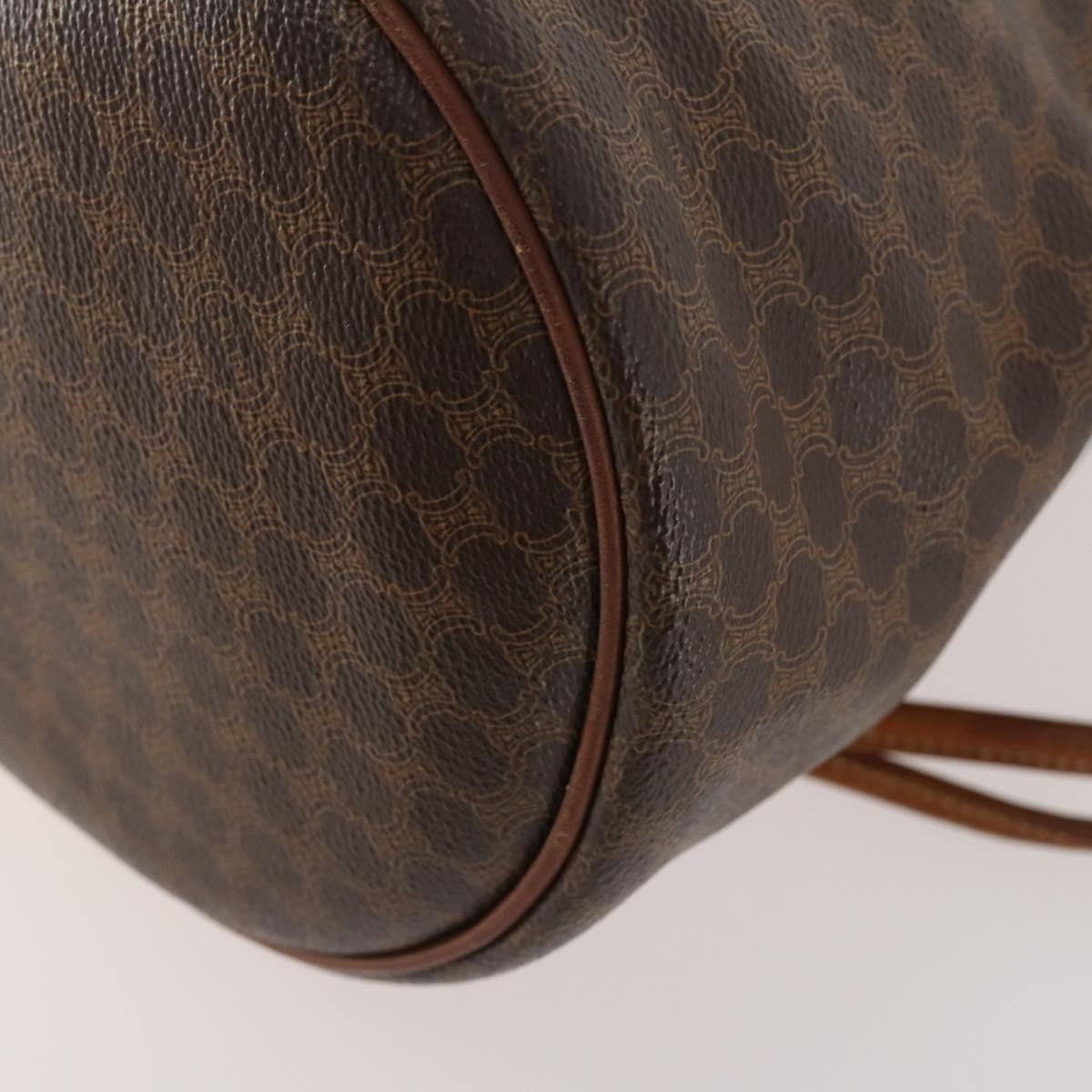 Celine Vintage Macadam Canvas And Leather Brown Canvas Backpack Bag (Pre-Owned)
