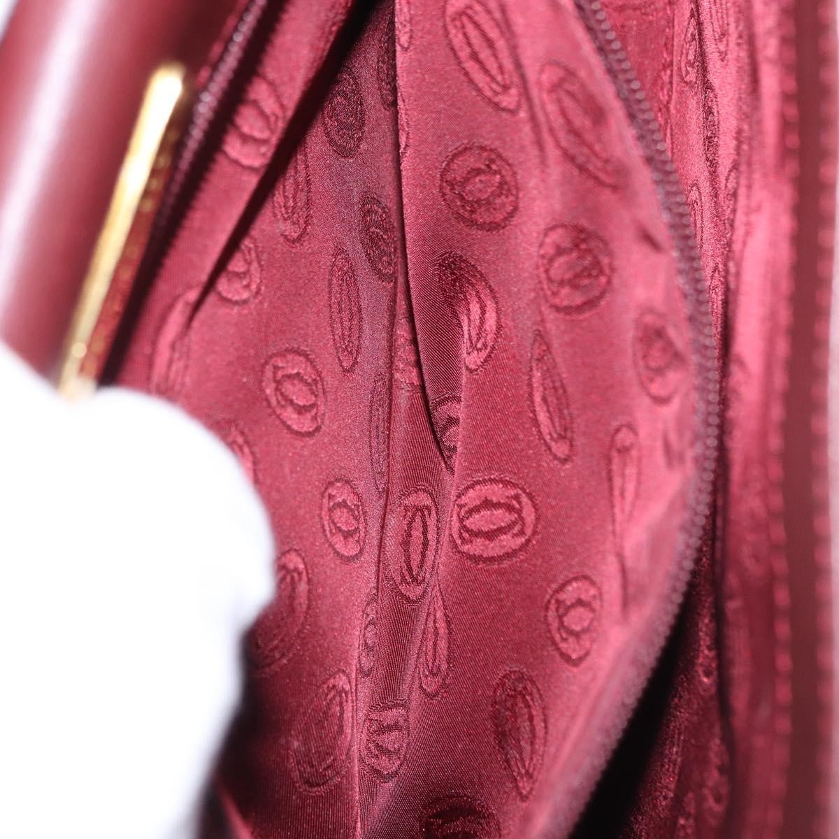 Cartier Must De Cartier Clutch Leather Burgundy Leather Clutche & Pouche Bag (Pre-Owned)