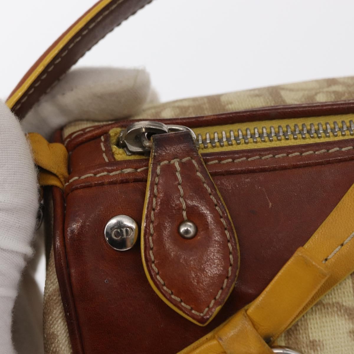 Christian Dior Vintage Trotter Romantique Diorissimo Coated Canvas Beige Canvas Shoulder Bag Bag (Pre-Owned)