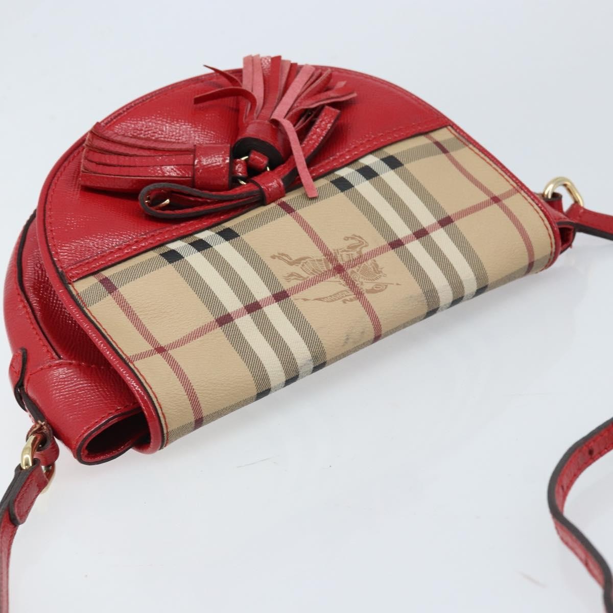 Burberry Maydown Haymarket Coated Canvas And Leather Beige Canvas Shoulder Bag Bag (Pre-Owned)