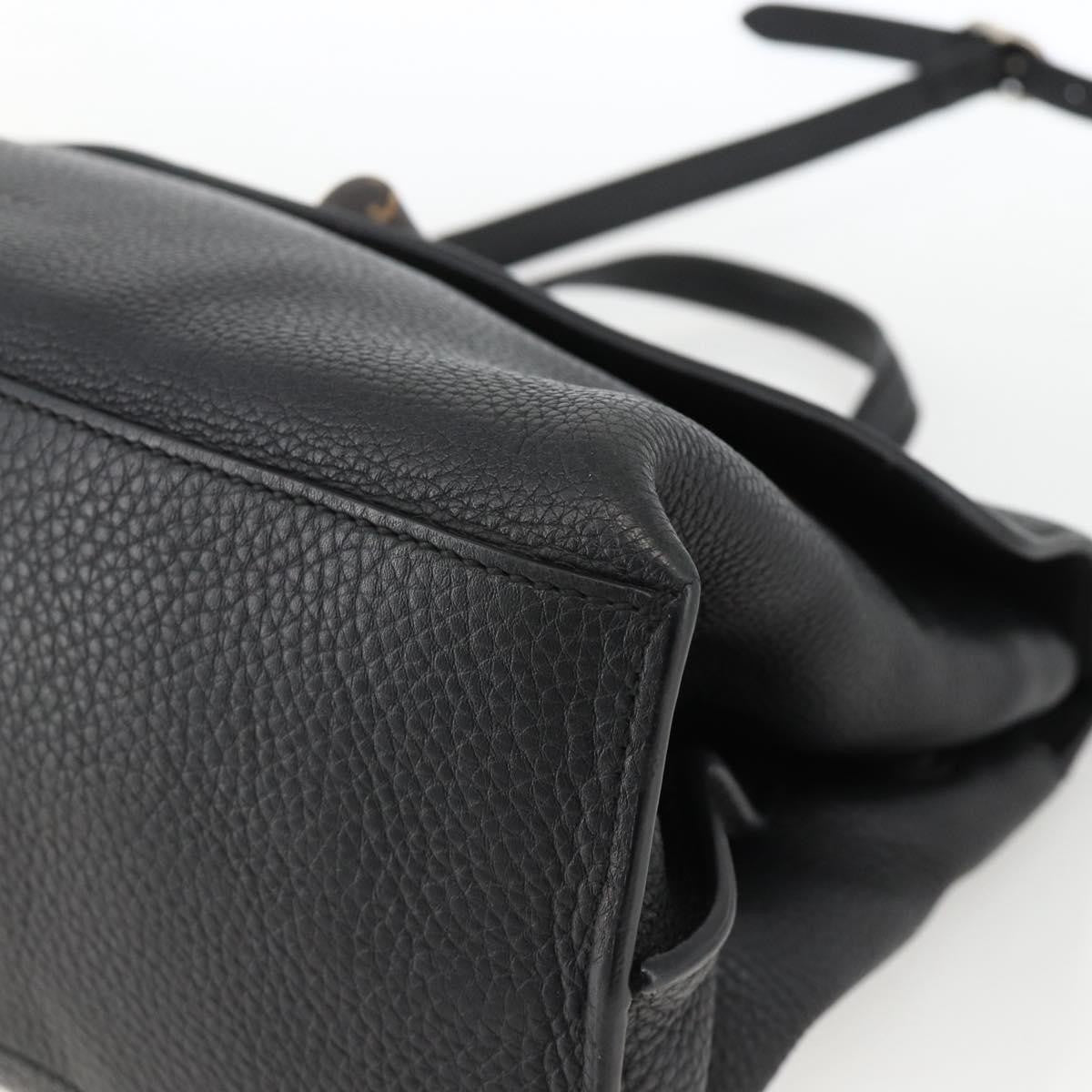 Gucci Bamboo Daily Top Handle Leather Black Leather Handbag (Pre-Owned)