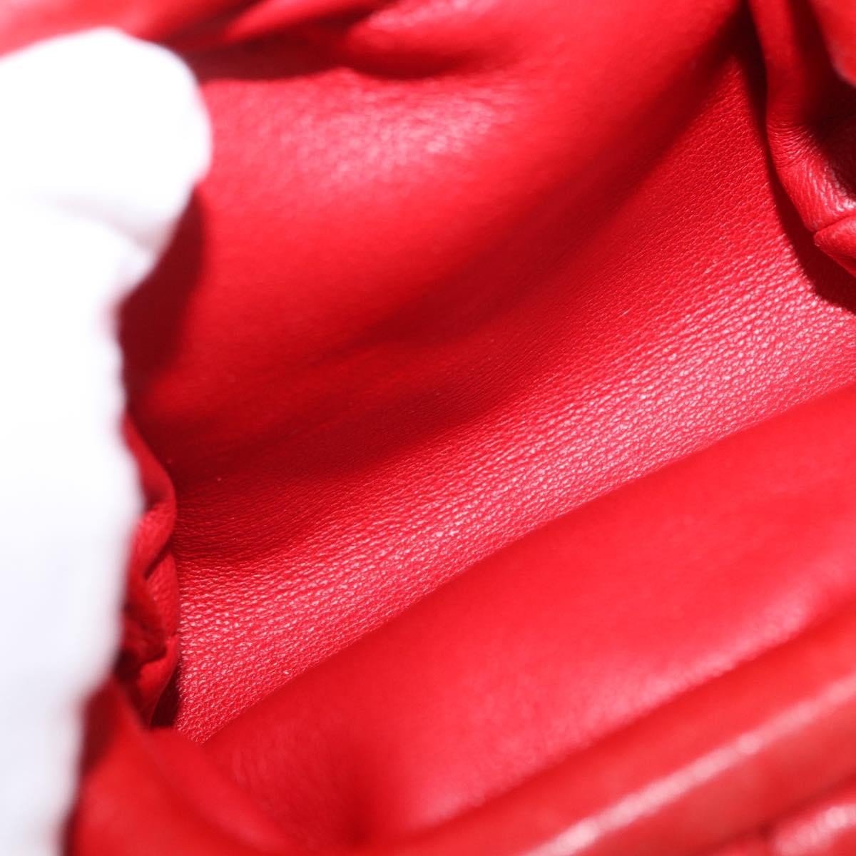 Bottega Veneta The Pouch Coin Purse Intrecciato Nappa Red Leather Clutche & Pouche Bag (Pre-Owned)