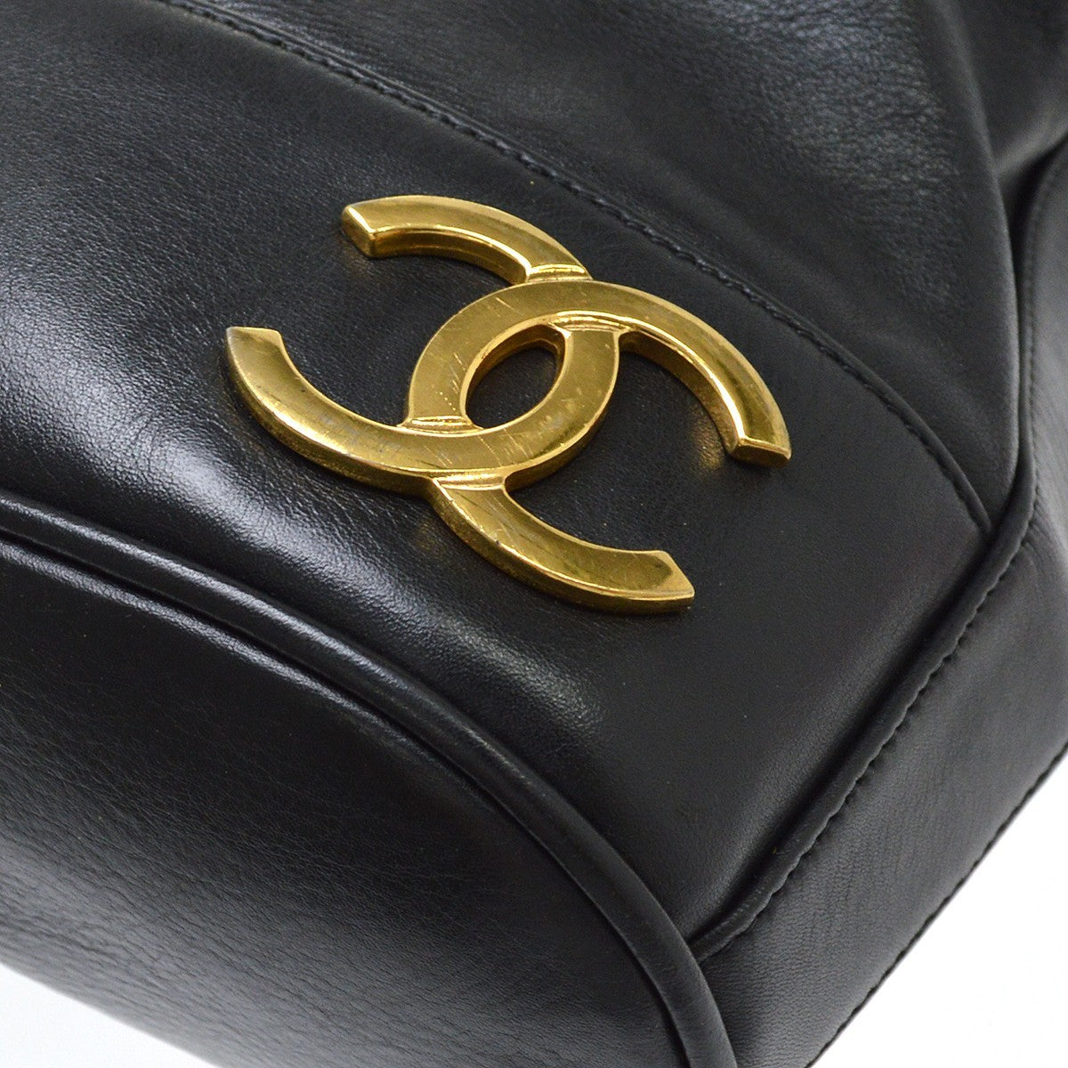 Chanel Cc Backpack Lambskin Black Leather Backpack Bag (Pre-Owned)