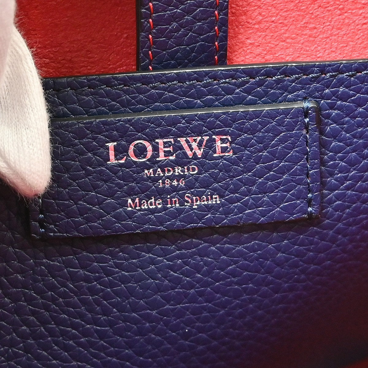 Loewe Anagram Leather Blue Leather Shoulder Bag Bag (Pre-Owned)