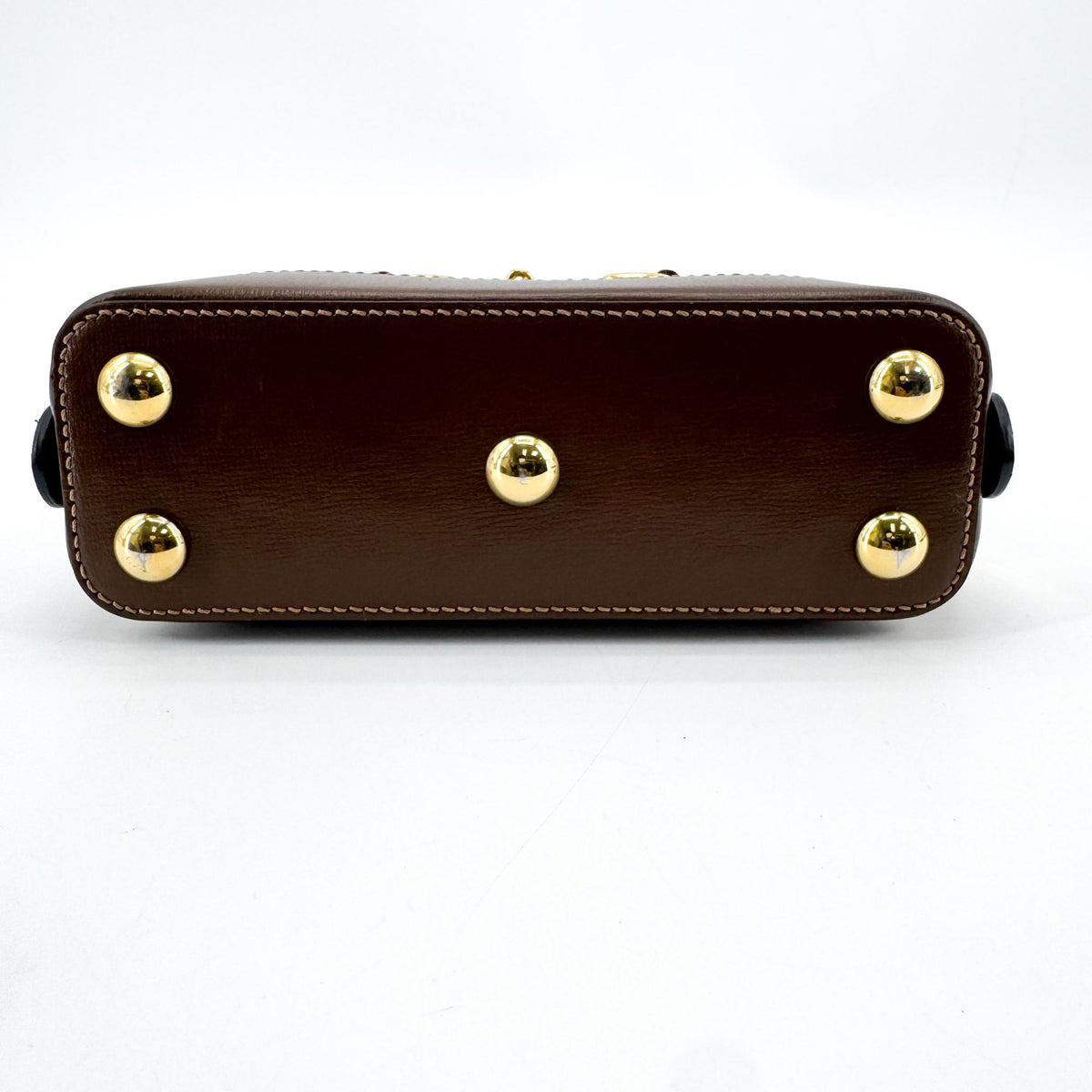 Gucci Horsebit 1955 Top Handle Gg Coated Canvas With Leather Brown Canvas Handbag (Pre-Owned)