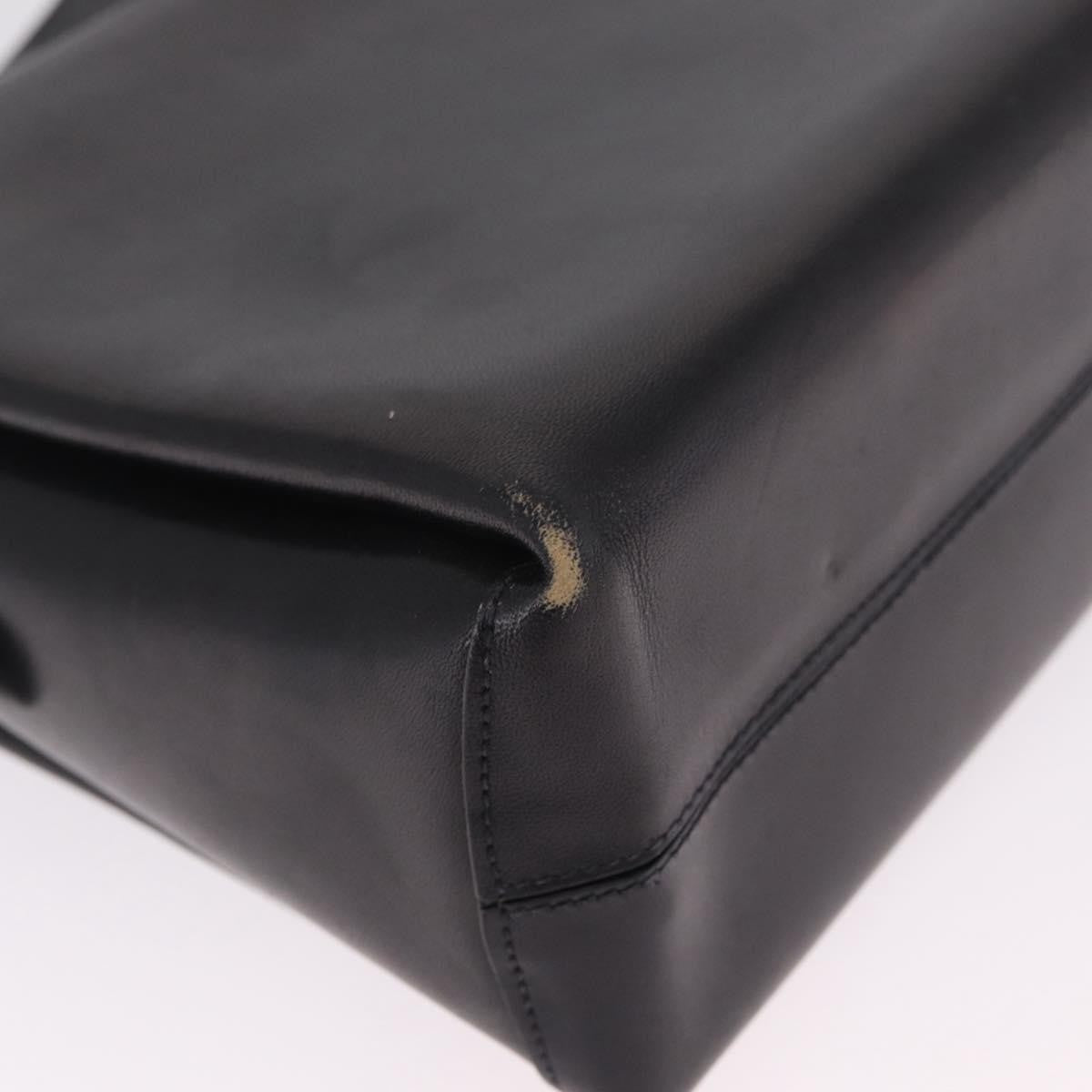 Celine Shoulder Leather Black Leather Shoulder Bag Bag (Pre-Owned)
