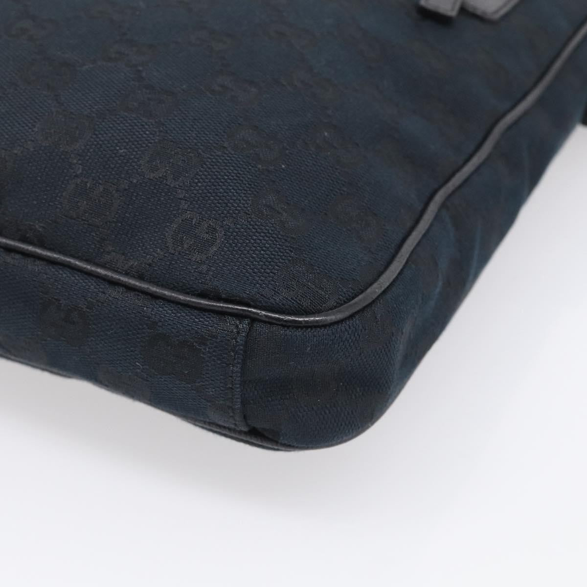 Gucci Front Zip Messenger Canvas And Leather Black Canvas Crossbody Bag Bag (Pre-Owned)