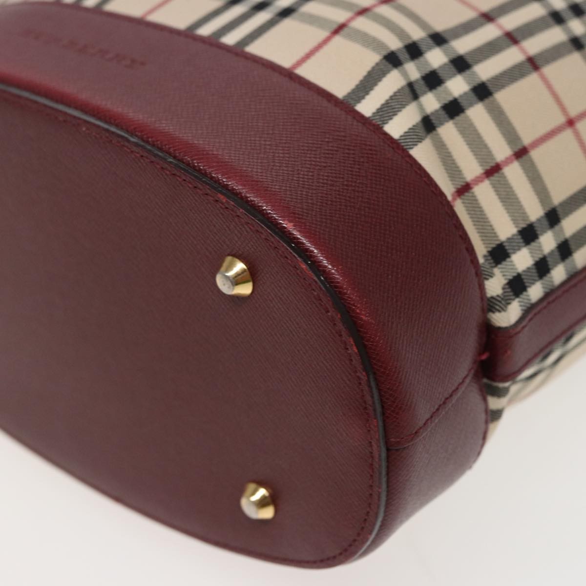 Burberry Nova Check Tote Canvas And Leather Beige Canvas Tote Bag Bag (Pre-Owned)