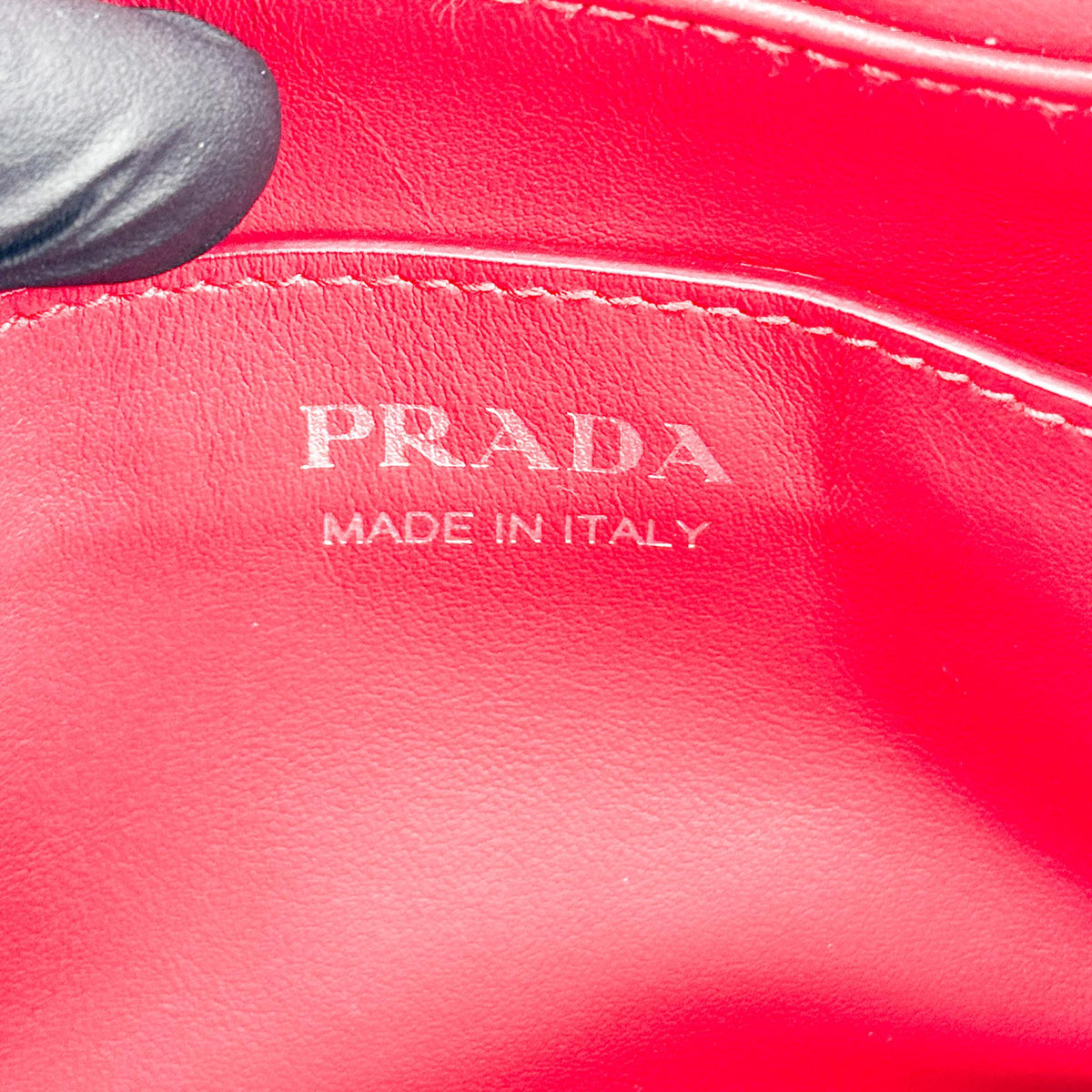 Prada Camera Diagramme Quilted Leather Red Leather Handbag (Pre-Owned)