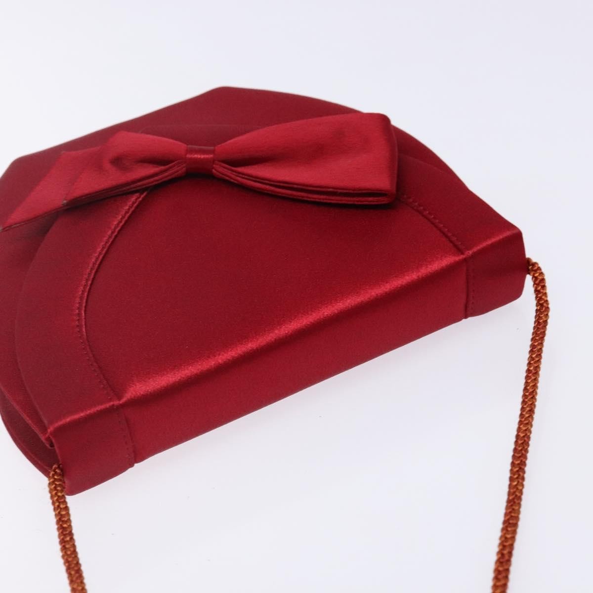 Saint Laurent Vintage Flap Silk Red Satin Clutche & Pouche Bag (Pre-Owned)