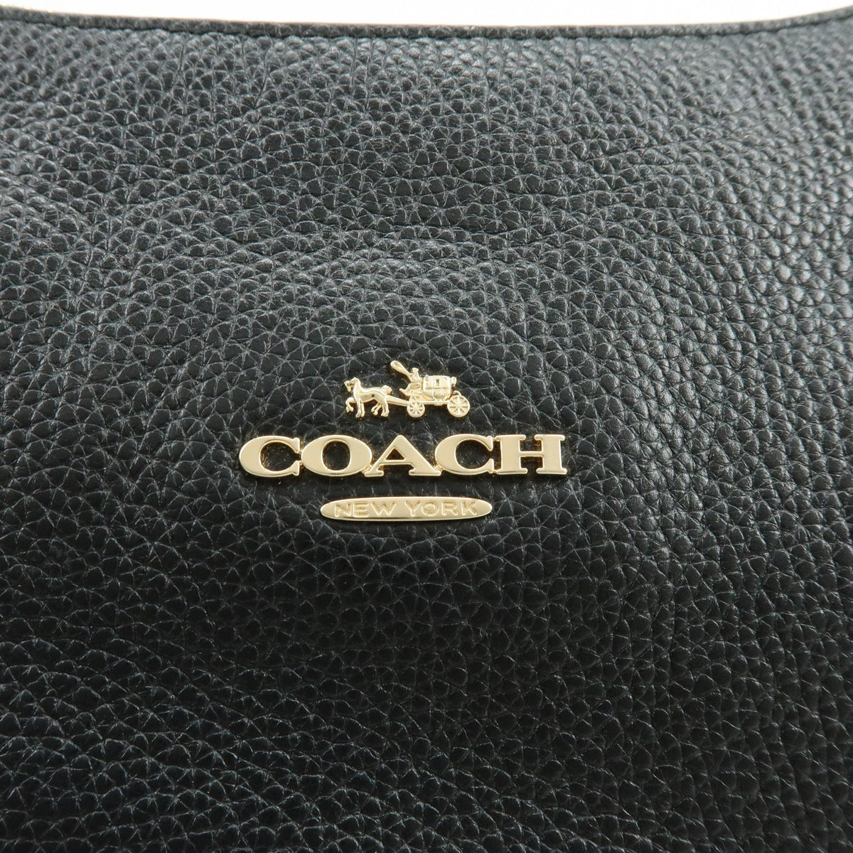Coach Shoulder Leather Black Leather Handbag (Pre-Owned)