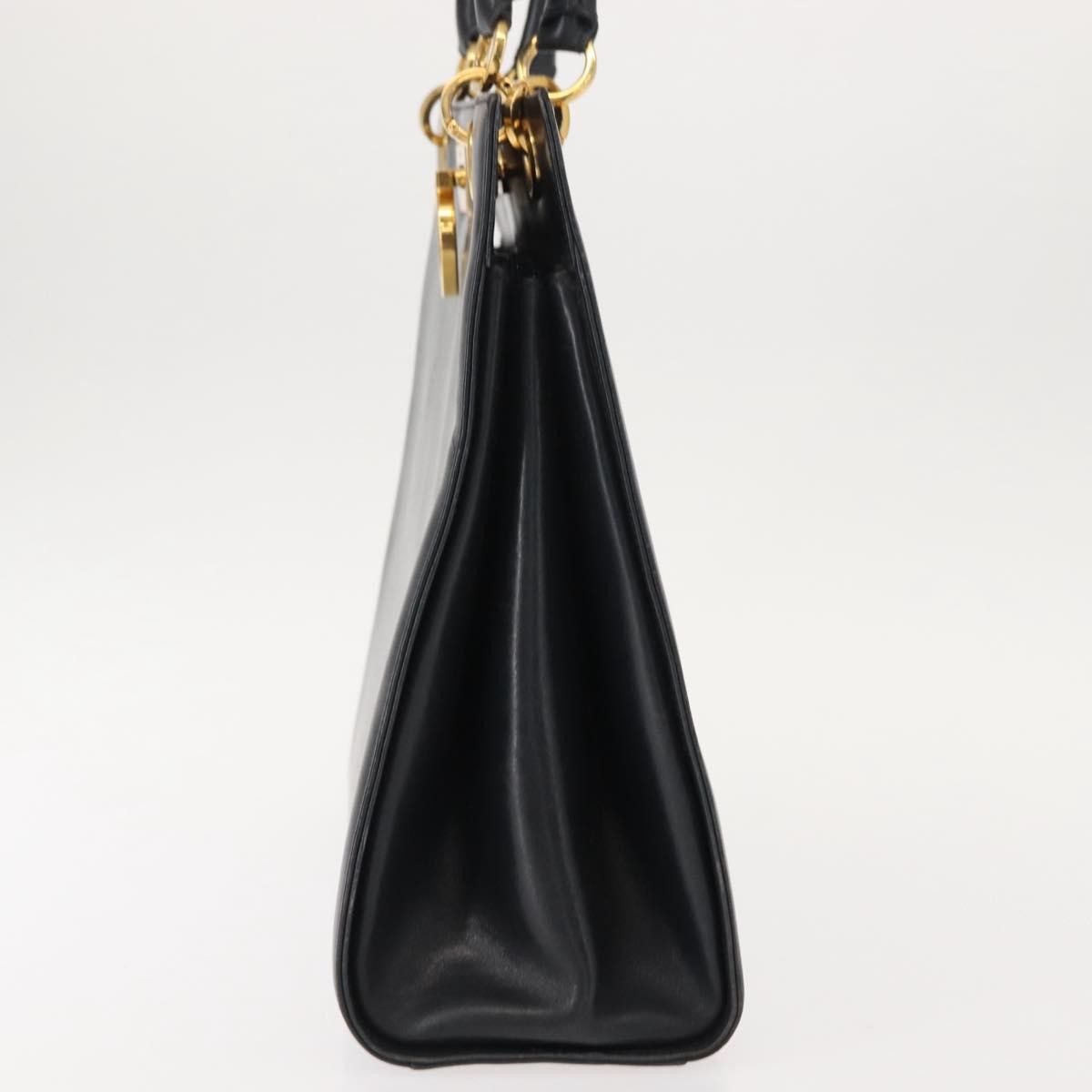 Salvatore Ferragamo Gancini Leather Navy Leather Shoulder Bag Bag (Pre-Owned)