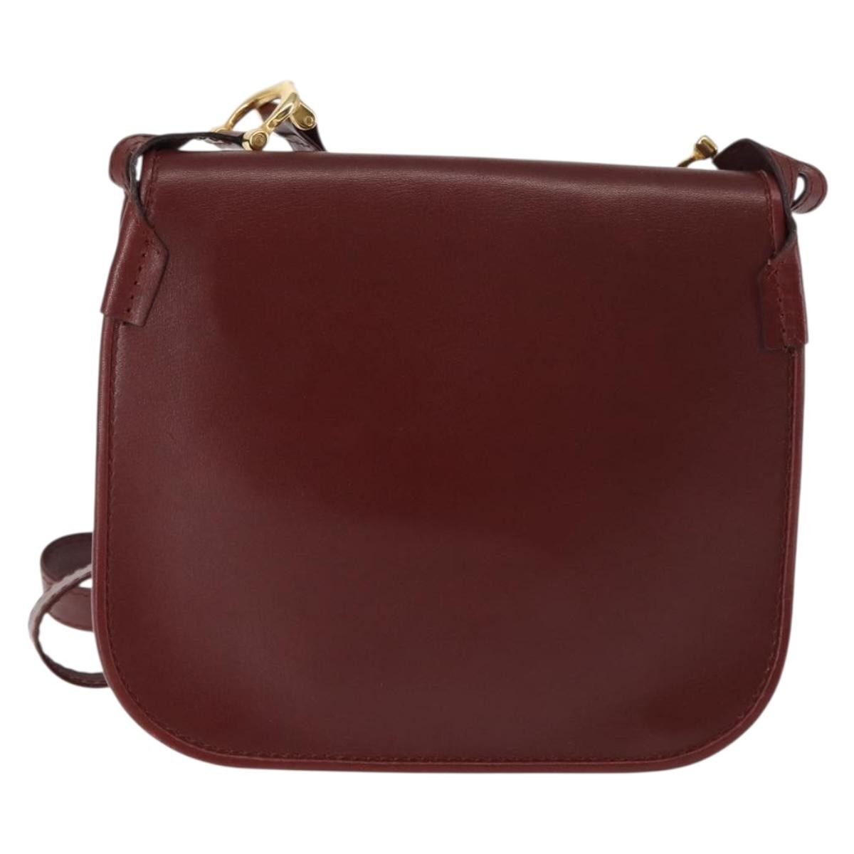 Cartier Must De Cartier Leather Burgundy Leather Shoulder Bag Bag (Pre-Owned)