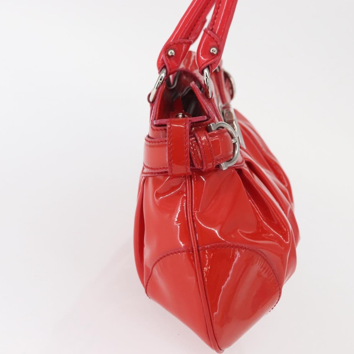 Salvatore Ferragamo Marisa Leather Red Patent_Leather Handbag (Pre-Owned)