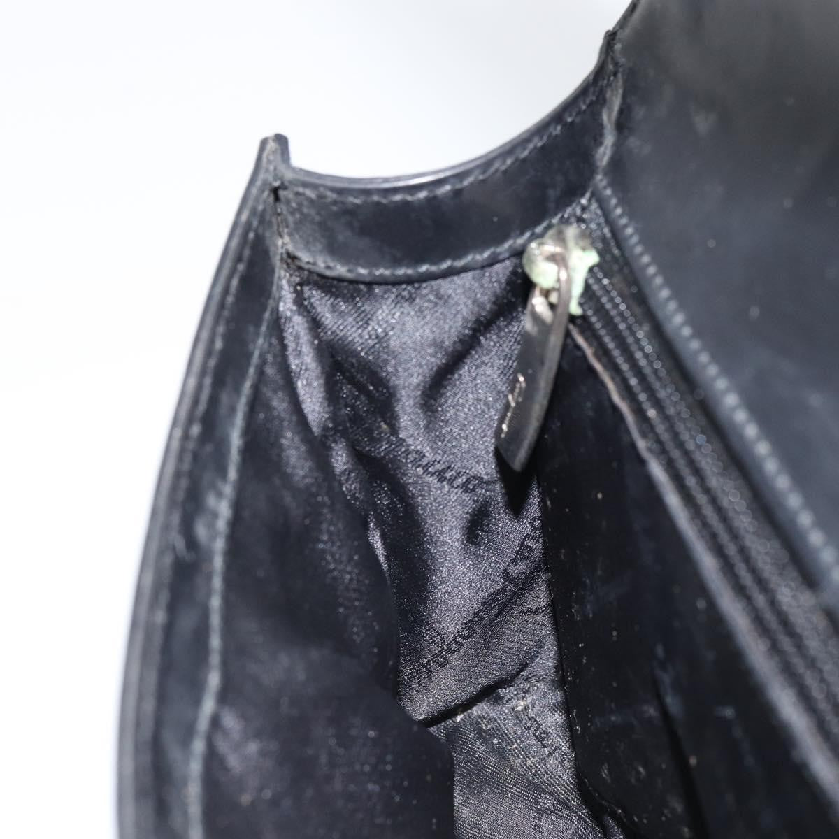 Salvatore Ferragamo Vala Leather Black Leather Handbag (Pre-Owned)