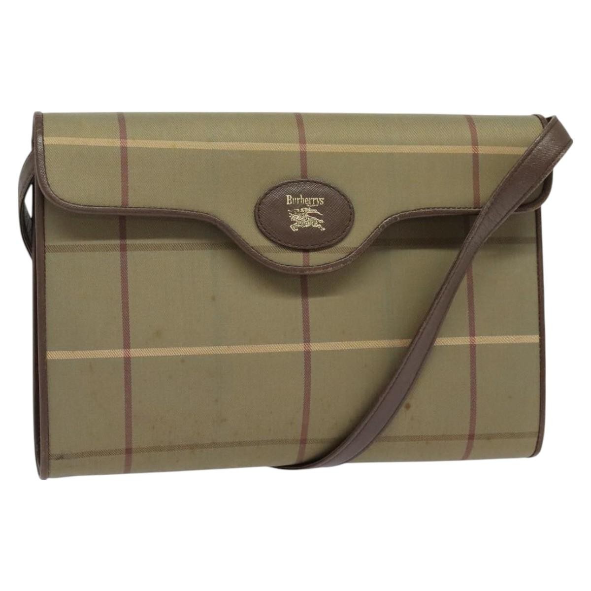 Burberry Nova Check Canvas And Leather Beige Canvas Shoulder Bag Bag (Pre-Owned)
