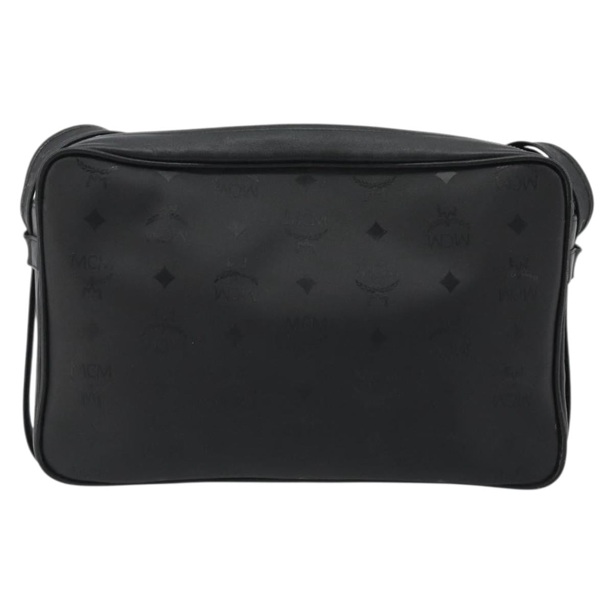 MCM Vintage Vicetos Pvc Leather Black Canvas Shoulder Bag Bag (Pre-Owned)