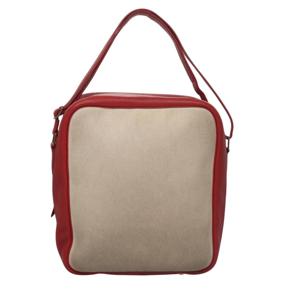 Hermes Victoria Messenger Toile With Leather Beige Canvas Bag (Pre-Owned)