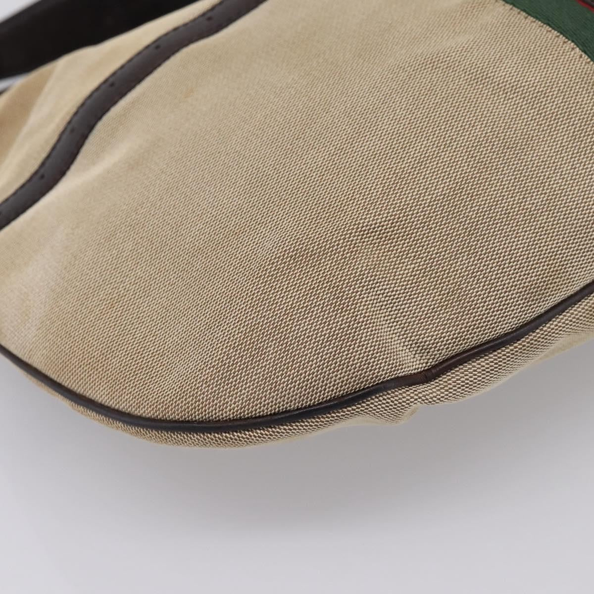 Gucci Reins Web Hobo Canvas Beige Canvas Shoulder Bag Bag (Pre-Owned)