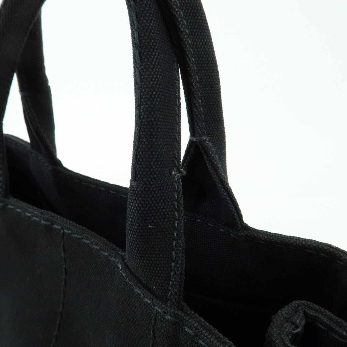 Prada Canapa Canvas Black Canvas Tote Bag Bag (Pre-Owned)