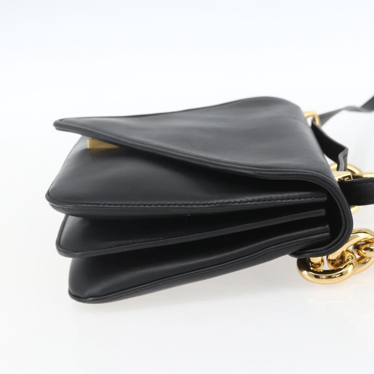 Bottega Veneta Mount Leather Black Leather Shoulder Bag Bag (Pre-Owned)
