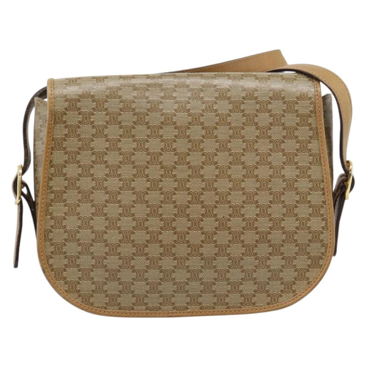 Celine Vintage Macadam Canvas Beige Canvas Shoulder Bag Bag (Pre-Owned)