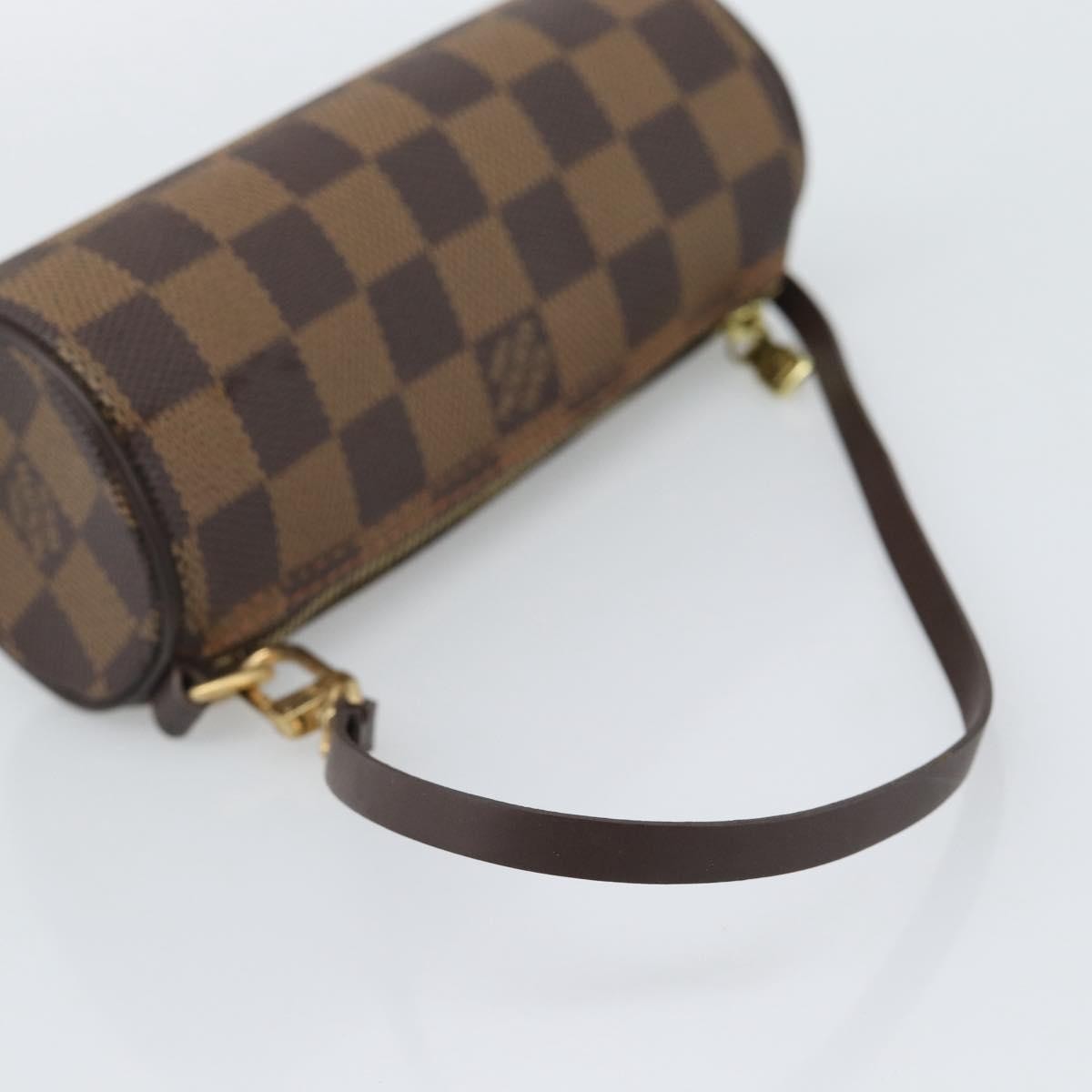 Louis Vuitton Papillon Pochette Damier Ebene Brown Canvas Clutche & Pouche Bag (Pre-Owned)
