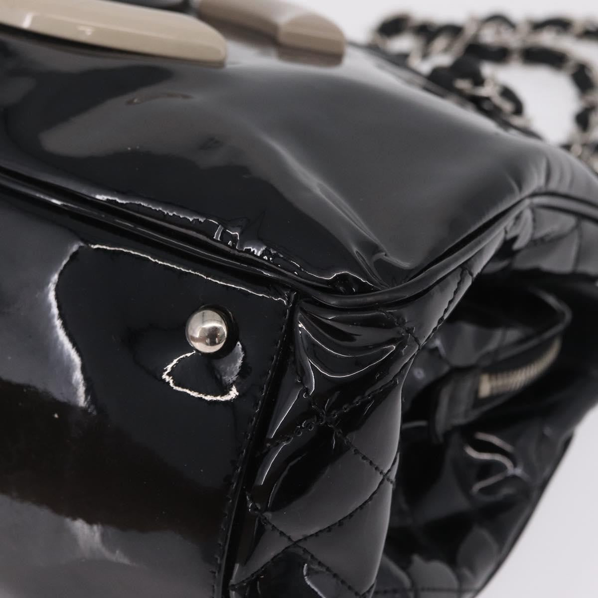 Chanel Lipstick Open Patent Vinyl Black Patent_Leather Tote Bag Bag (Pre-Owned)