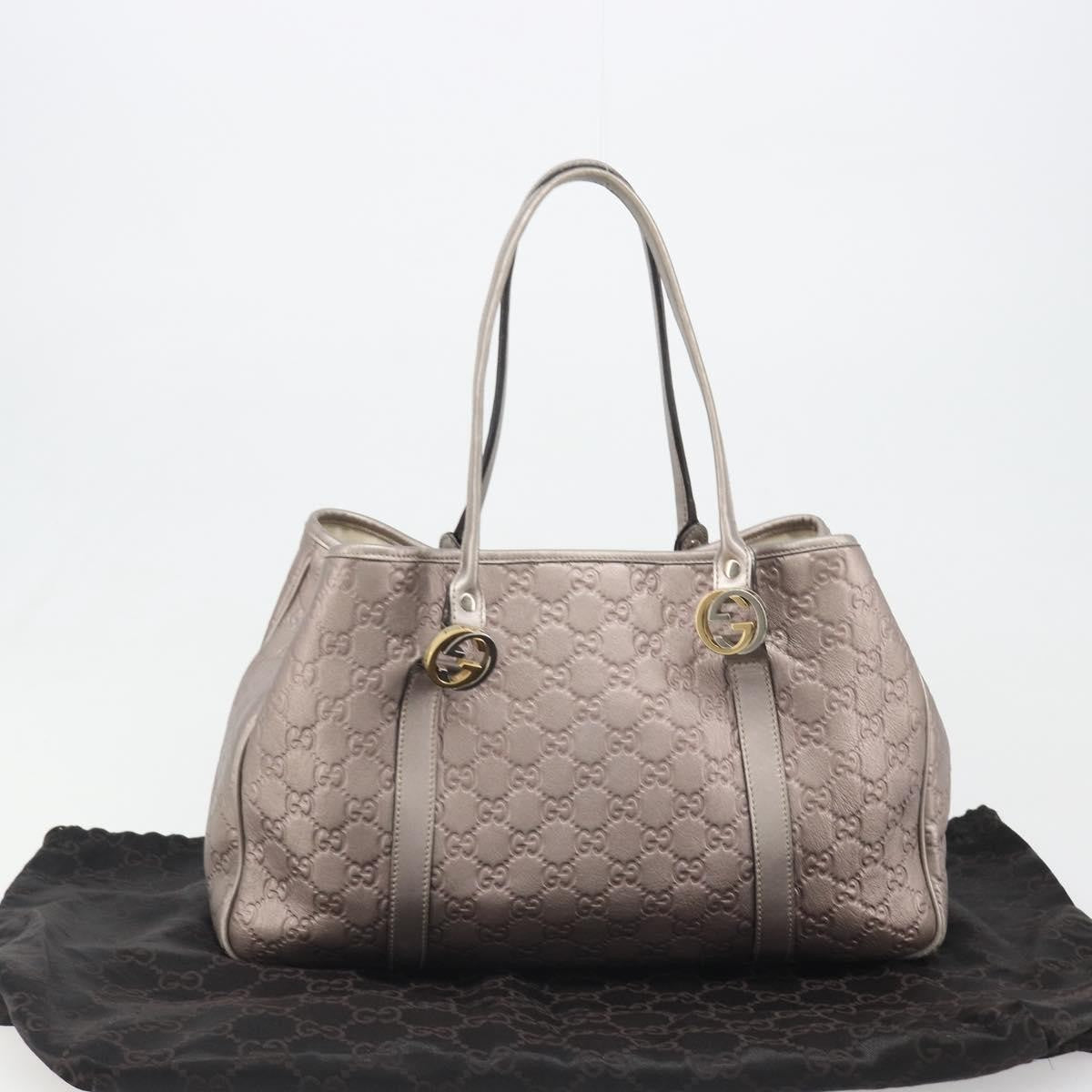 Gucci Twins Tote Guccissima Leather Pink Canvas Tote Bag Bag (Pre-Owned)