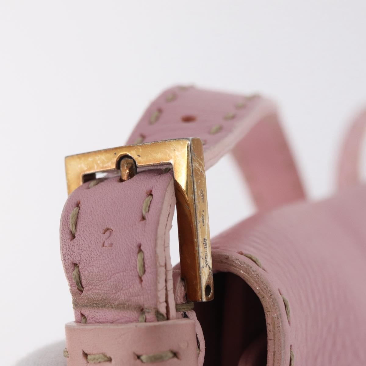 Fendi Selleria Baguette Leather Pink Leather Handbag (Pre-Owned)