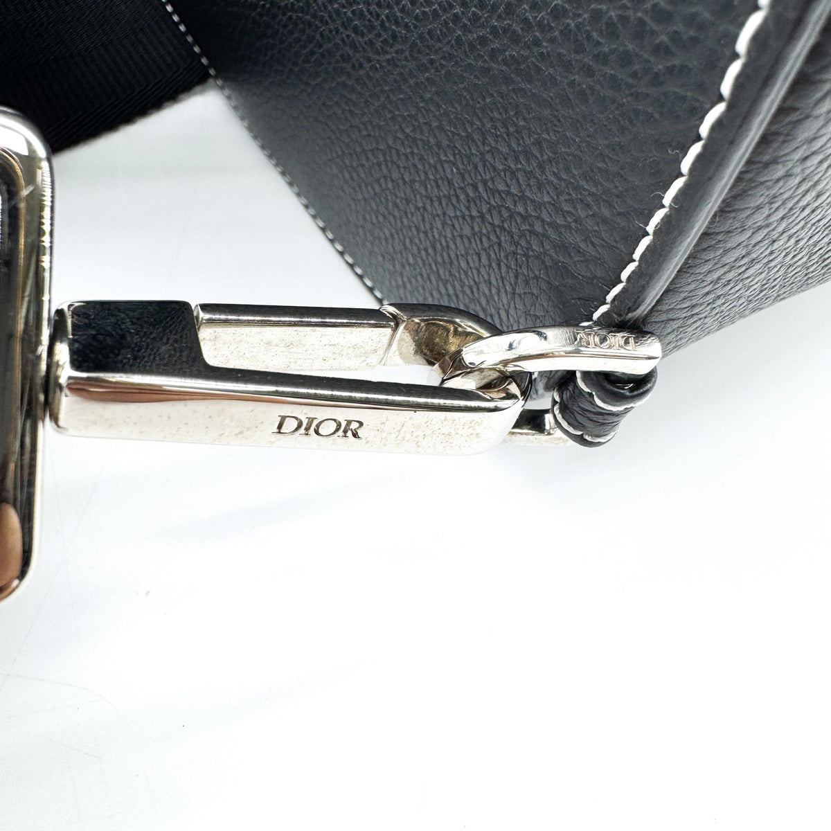 Christian Dior Saddle Leather Black Calfskin Backpack Bag (Pre-Owned)