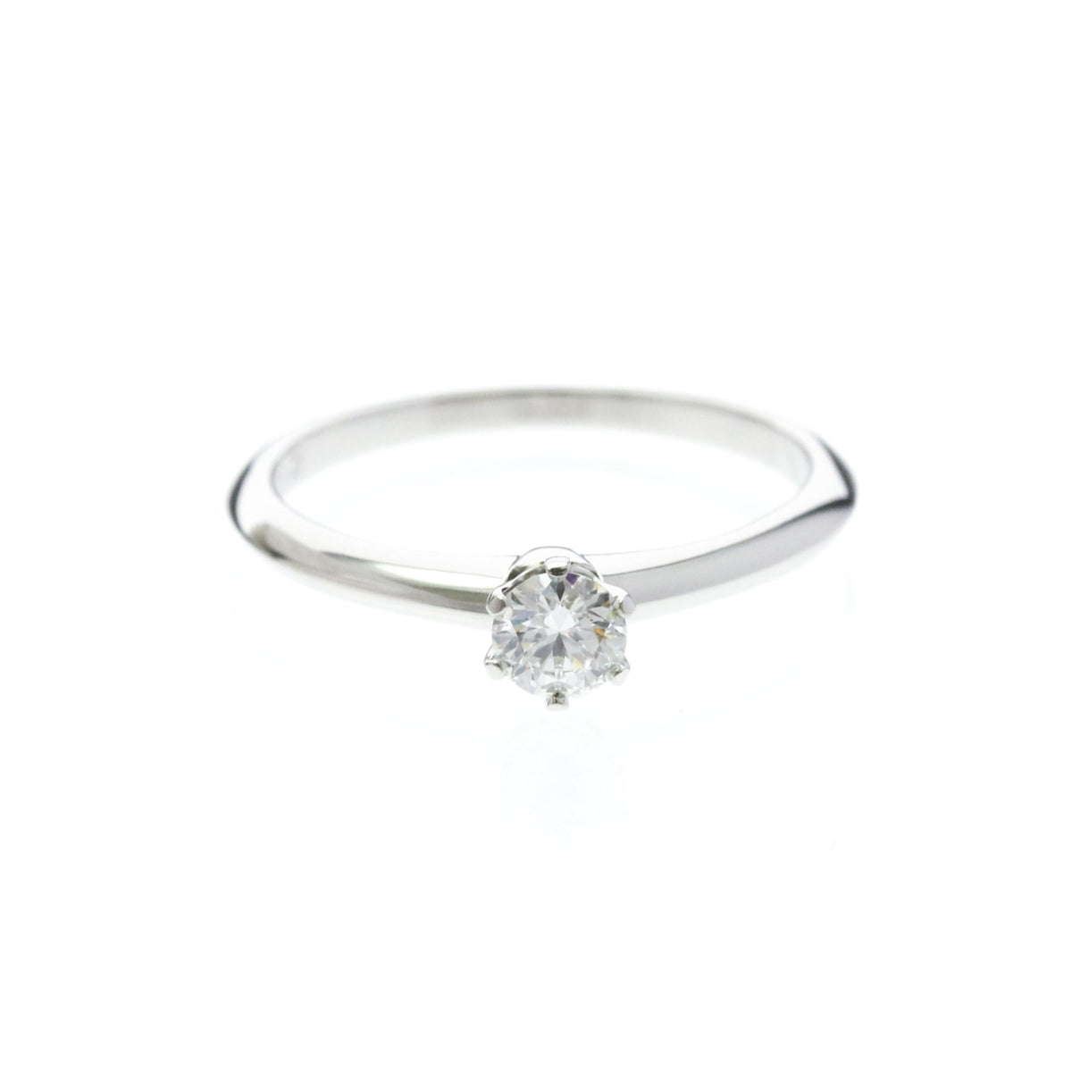 Tiffany & Co. Tiffany Setting Solitaire Platinum With Rbc Diamond G/Vvs2 Silver Platinum Ring Jewelry (Pre-Owned)