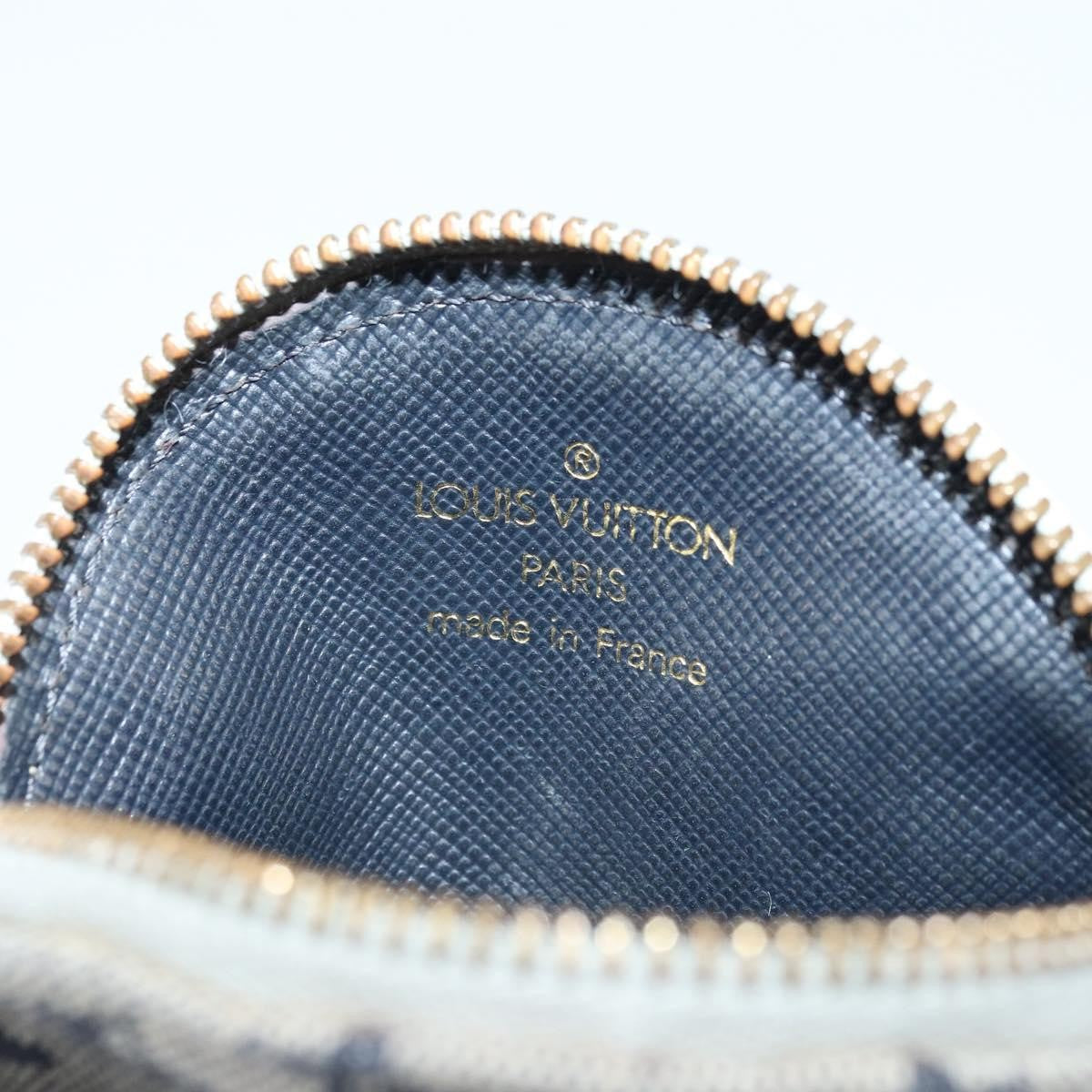 Louis Vuitton Round Coin Purse Mini Lin Blue Canvas Clutche & Pouche Bag (Pre-Owned)