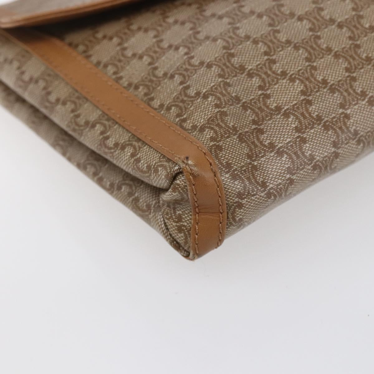 Celine Vintage Macadam Canvas And Leather Beige Canvas Shoulder Bag Bag (Pre-Owned)
