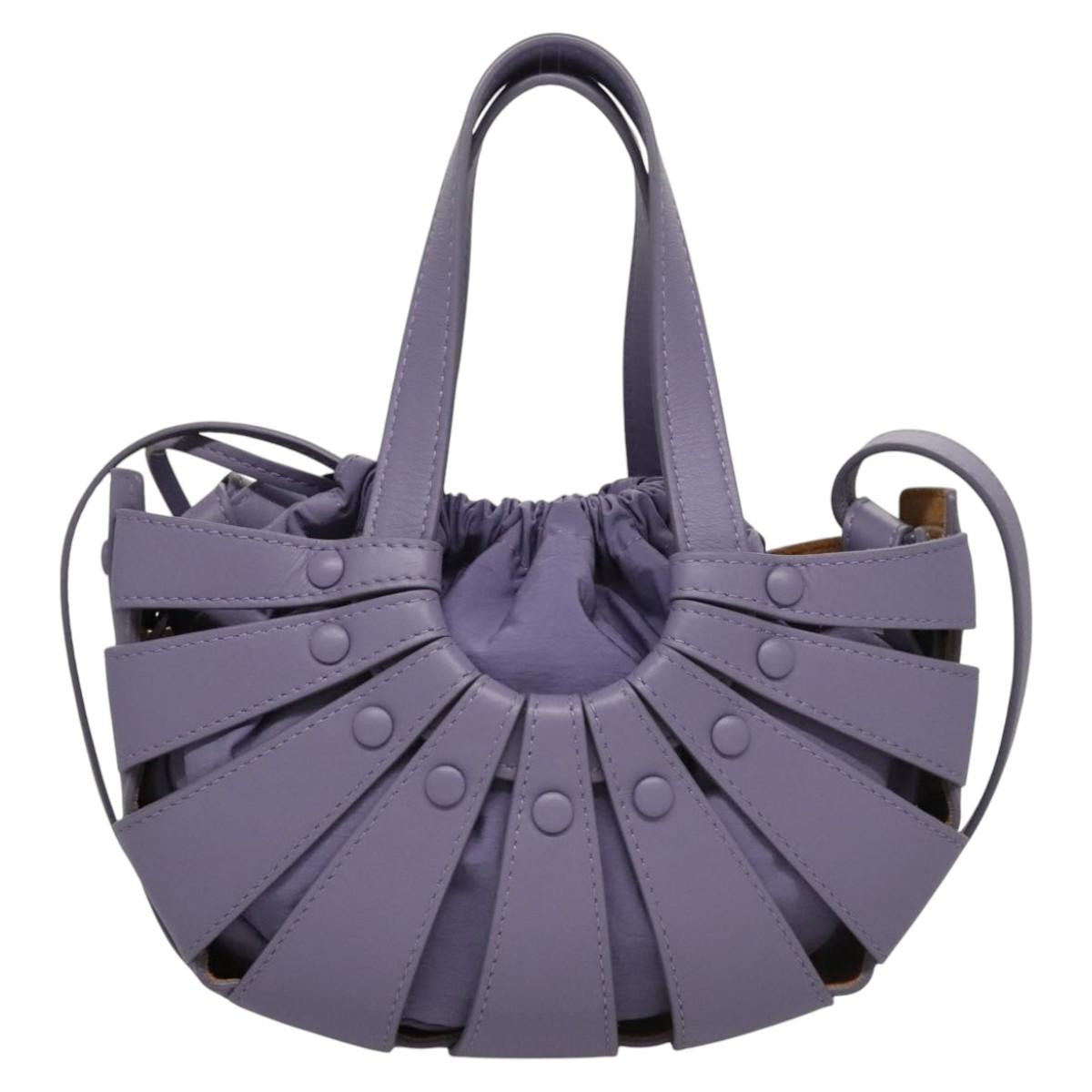 Bottega Veneta Shell Leather Purple Leather Shoulder Bag Bag (Pre-Owned)