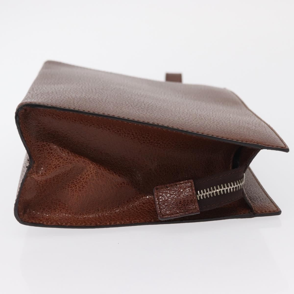Salvatore Ferragamo Vintage Clutch Leather Brown Leather Clutche & Pouche Bag (Pre-Owned)