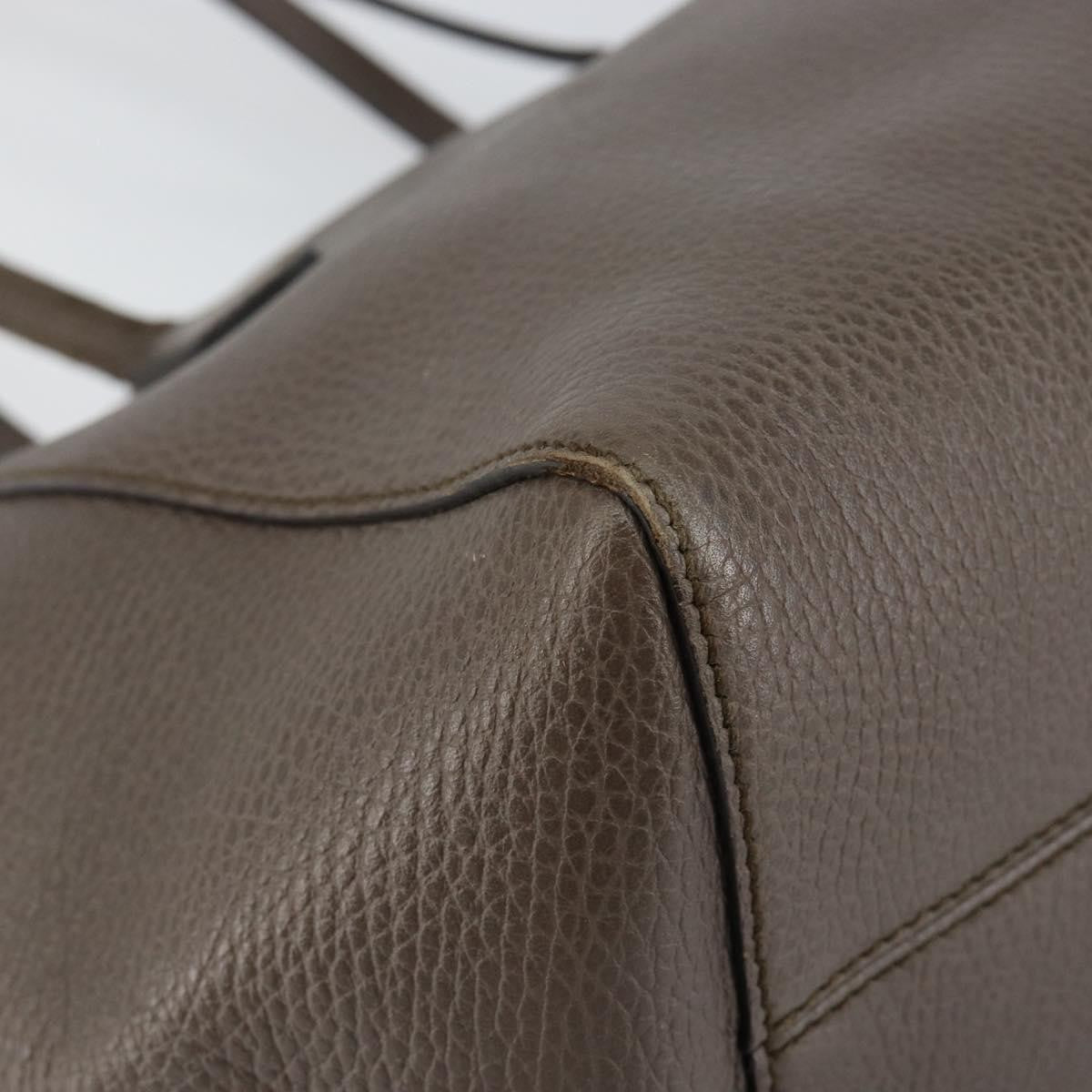 Gucci Swing Tote Leather Gray Leather Tote Bag Bag (Pre-Owned)