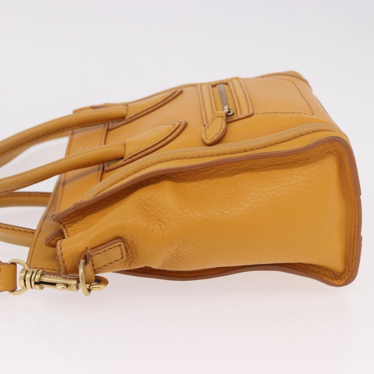 Celine Luggage Smooth Leather Yellow Leather Tote Bag Bag (Pre-Owned)
