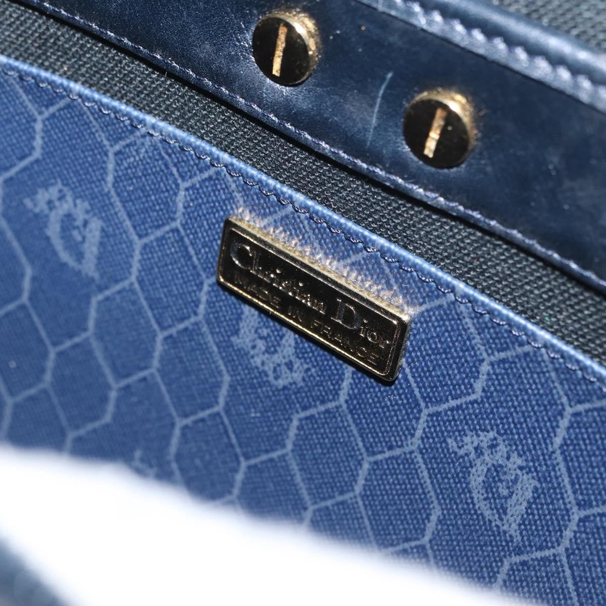 Christian Dior Vintage Honeycomb Canvas Navy Canvas Shoulder Bag Bag (Pre-Owned)