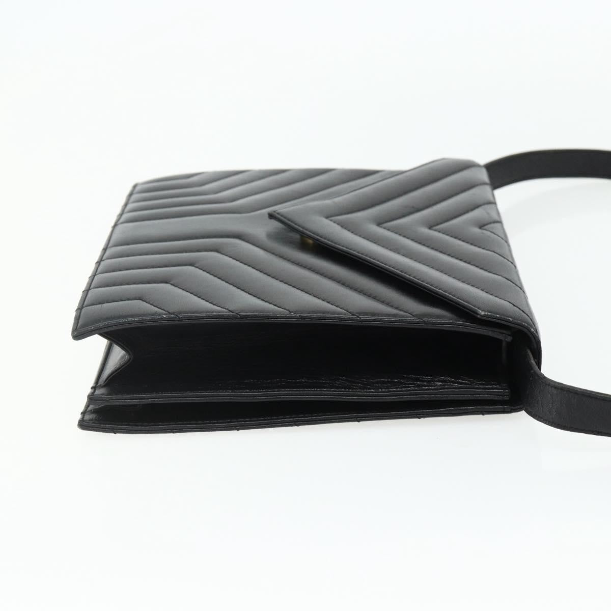 Saint Laurent Loulou Nm Matelasse Chevron Leather Black Leather Shoulder Bag Bag (Pre-Owned)