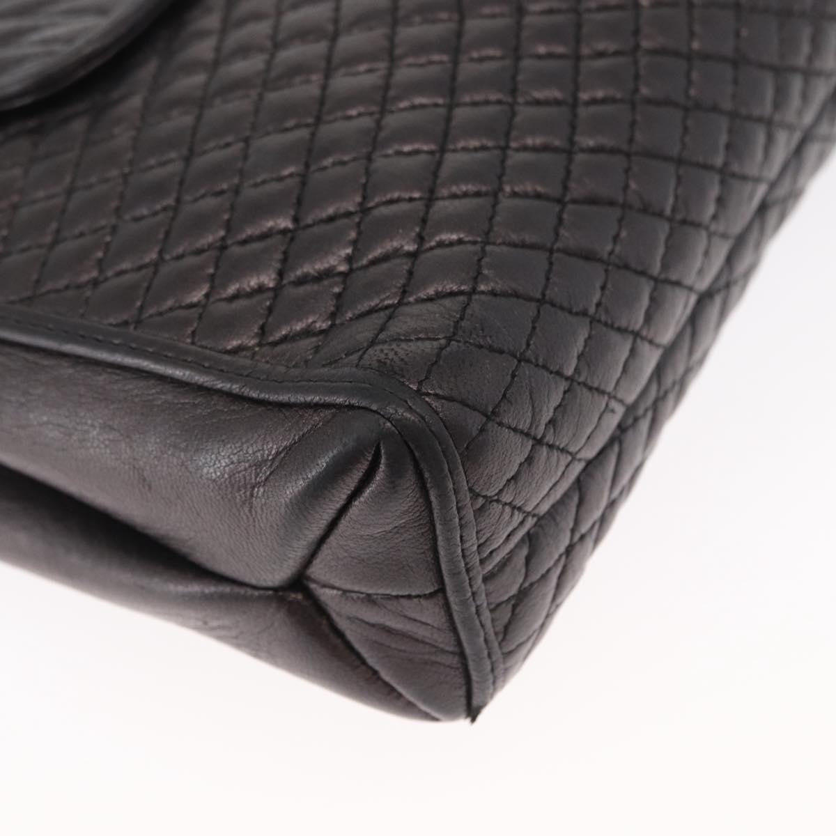Bally Vintage Chain Quilted Leather Black Leather Shoulder Bag Bag (Pre-Owned)